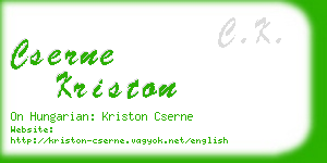 cserne kriston business card